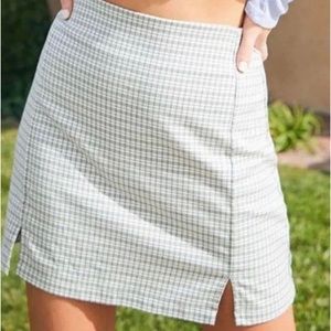 Brandy Melville Cara Skirt green and white plaid